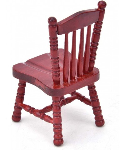 Doll House Furniture Wooden Red Chair Exquisite Miniature Arm Chair Photography Props 1:12 Dollhouse Decoration $17.80 Dollho...