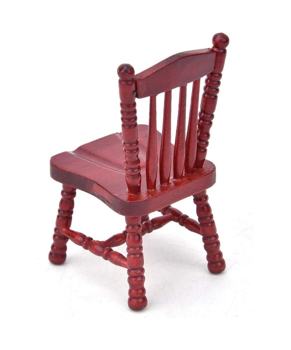 Doll House Furniture Wooden Red Chair Exquisite Miniature Arm Chair Photography Props 1:12 Dollhouse Decoration $17.80 Dollho...