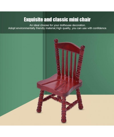 Doll House Furniture Wooden Red Chair Exquisite Miniature Arm Chair Photography Props 1:12 Dollhouse Decoration $17.80 Dollho...