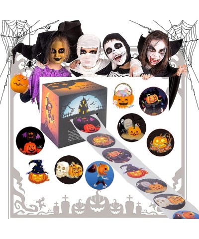 500 PCS Halloween Stickers Pumpkin Stickers 1.57 inch LargeHalloween Self Adhesive Gift Tags for Kids 8 AlternatingDesigns Pu...