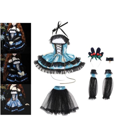 Handmade Girl Doll Dress Set Party Dress with Hair Accessories /3 Doll 60cm Doll Costume Black $47.57 Doll Accessories