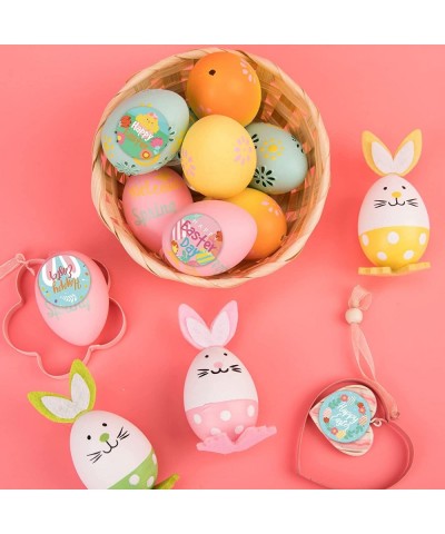 2 Rolls Easter Day Stickers 1000 PCS Round Happy Easter Theme Stickers 16 Different Patterns Assorted Self Adhesive Eggs Bunn...