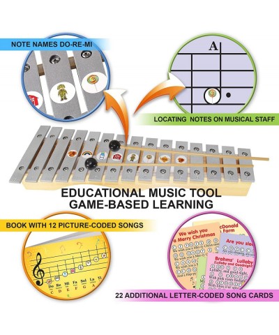 Glockenspiel Xylophone 15 Notes - Kids Sheet Music Book - 34 Easy Play Songs for Xylophone $81.03 Kids' Musical Instruments