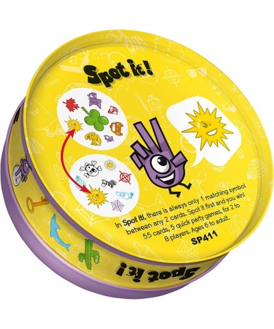 Spot It! Classic Card Game | Game for Kids | Age 6+ | 2 to 8 Players | Average Playtime 15 Minutes | Purple and Yellow Packag...