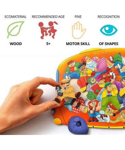 Montessori Jigsaw Wooden Puzzle for Kids Ages 4 to 8 year old - 23 Interlocking Unique Shapes Puzzles for Early Education of ...