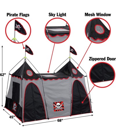 Pirate Hide-Away Play Tent 6’L x 4’W x 4'H $79.34 Kids' Play Tents & Tunnels