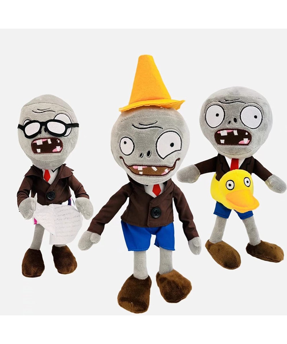 3Pcs Plants vs Zombies Plush Toys Zombie Sets Ducky Zombie Newspaper Zombie & Conehead Zombie Soft Figure Doll Plants vs Zomb...