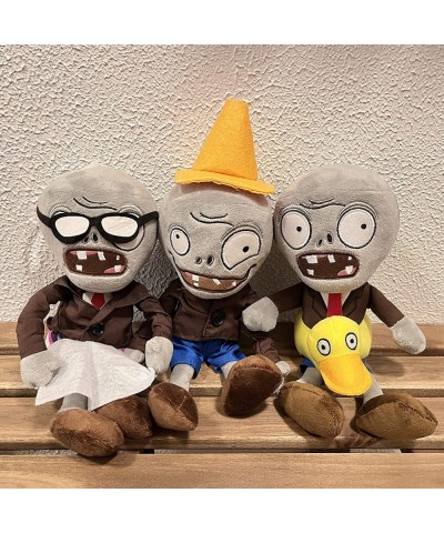 3Pcs Plants vs Zombies Plush Toys Zombie Sets Ducky Zombie Newspaper Zombie & Conehead Zombie Soft Figure Doll Plants vs Zomb...