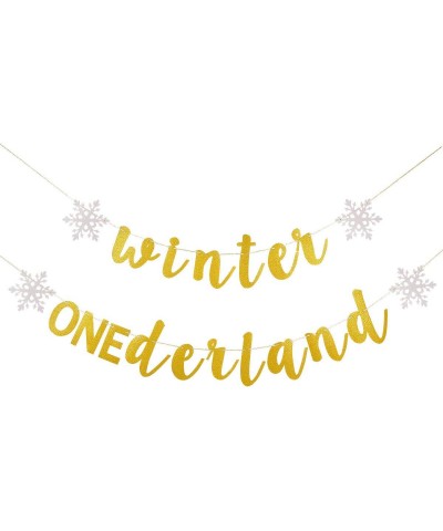 Winter Onederland Banner Gold Glitter- Winter Onederland 1st Birthday Decorations Winter Onederland Decorations Winter Wonder...