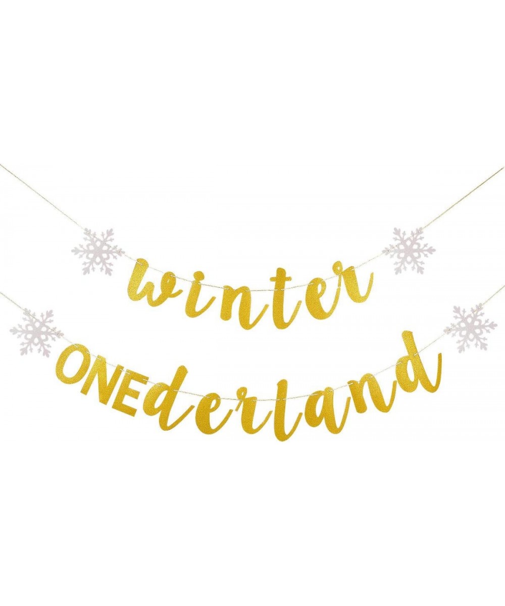 Winter Onederland Banner Gold Glitter- Winter Onederland 1st Birthday Decorations Winter Onederland Decorations Winter Wonder...