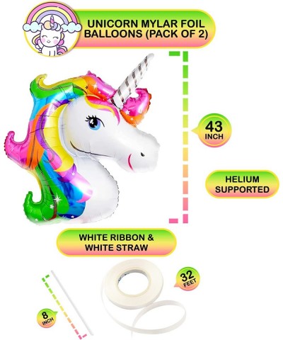 Huge Rainbow Unicorn Balloons 43 Inch - Pack of 2 | Rainbow Unicorn Foil Balloons | Unicorn Birthday Balloons Unicorn Party D...