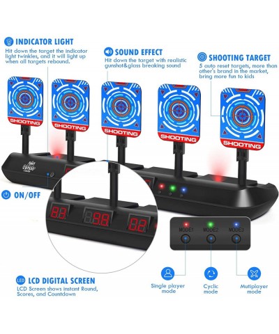 Upgraded Shooting Targets Games for Kids 5 Targets Shooting Games for Nerf Gun Digital Scoring Guns Target Electronics Shooti...