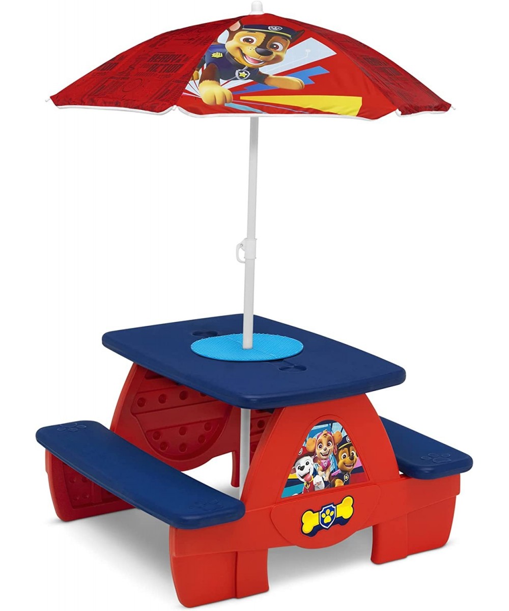 4 Seat Activity Picnic Table with Umbrella and Lego Compatible Tabletop PAW Patrol $111.41 Toy Building Sets