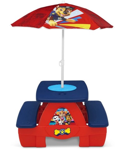 4 Seat Activity Picnic Table with Umbrella and Lego Compatible Tabletop PAW Patrol $111.41 Toy Building Sets