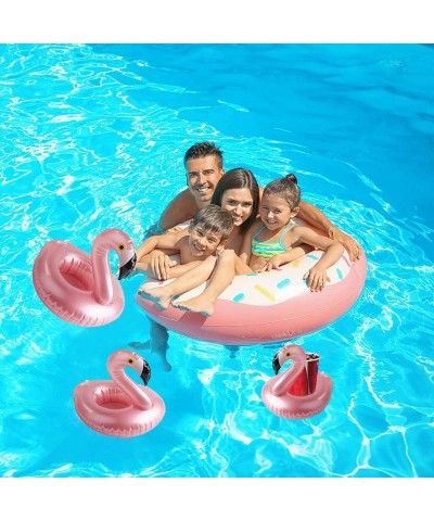 6 Pack Drink Floats Cute Animal Pool Drink Holder Set Reusable Inflatable Float Cup Coasters for Summer Pool Party 6 Flamingo...