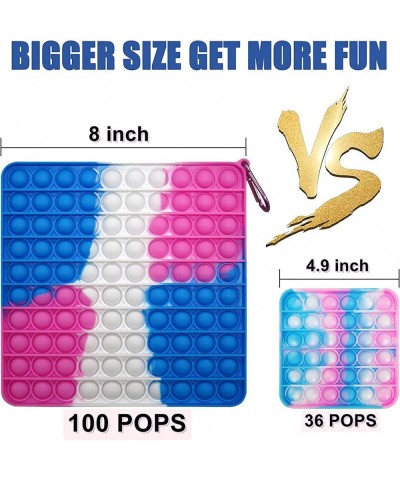 Big Size Push Jumbo Pop Bubble Fidget Toys 100 Bubbles Stress Reliever Silicone Pressure Relieving Toy for Kids Autism and Ad...