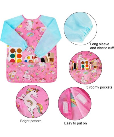 Smocks for Kids Toddler Art Smock Artist Painting Aprons Waterproof Long Sleeve with 3 Pockets for Age 2-6 Years $17.54 Kids'...