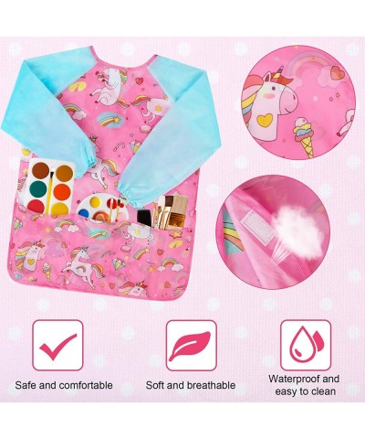 Smocks for Kids Toddler Art Smock Artist Painting Aprons Waterproof Long Sleeve with 3 Pockets for Age 2-6 Years $17.54 Kids'...