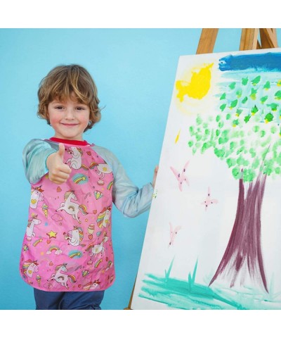 Smocks for Kids Toddler Art Smock Artist Painting Aprons Waterproof Long Sleeve with 3 Pockets for Age 2-6 Years $17.54 Kids'...