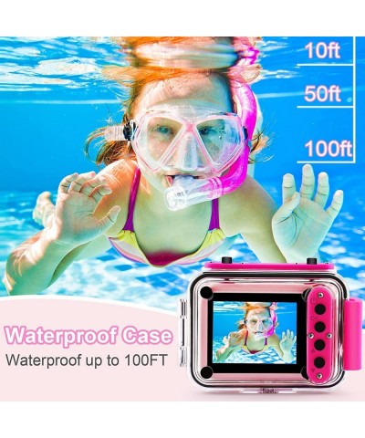 Kids Waterproof Camera - 180 Rotatable 1080P HD Children Digital Action Camera Underwater Camera with 32GB SD Card Birthday G...