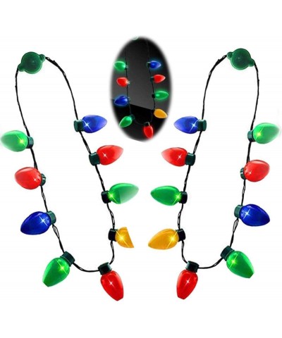 Light up Flashing Necklace Toys for Kids Glow in the Dark LED Light Bulbs for Adults Ugly Christmas Birthday Wedding Rave Car...