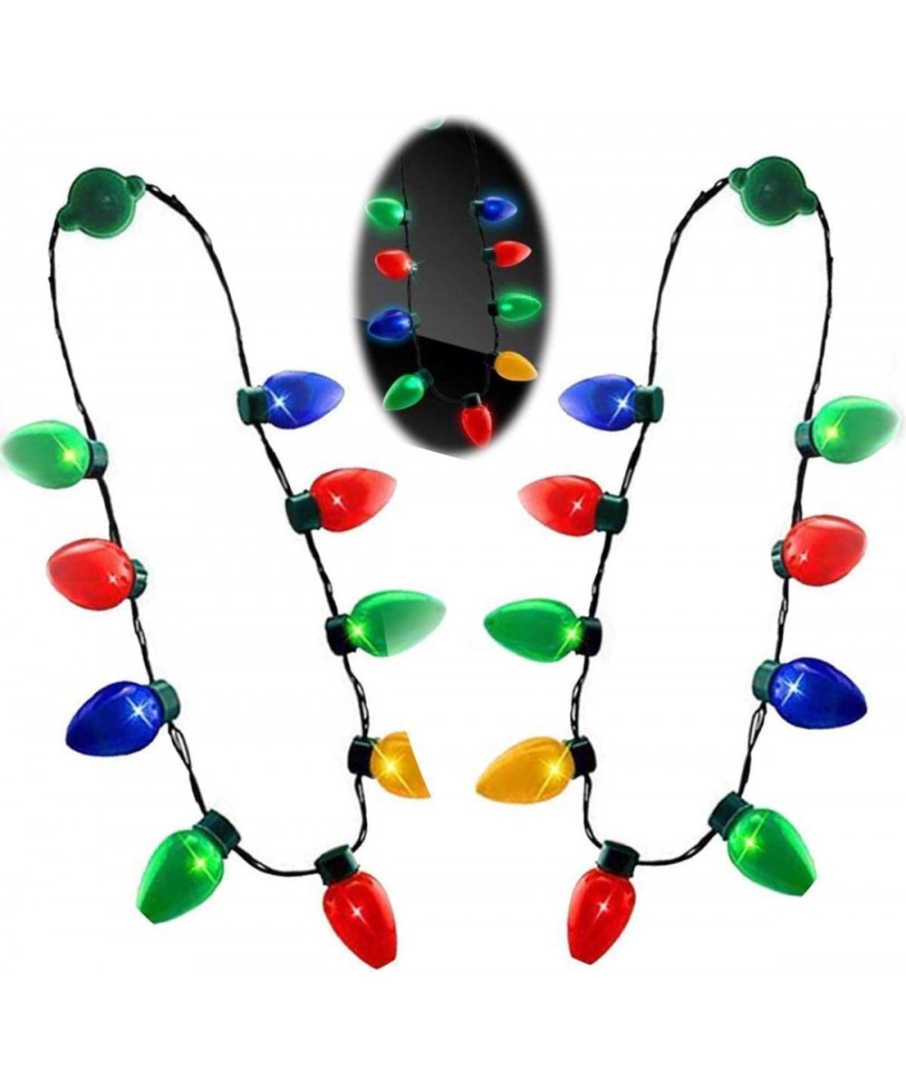 Light up Flashing Necklace Toys for Kids Glow in the Dark LED Light Bulbs for Adults Ugly Christmas Birthday Wedding Rave Car...