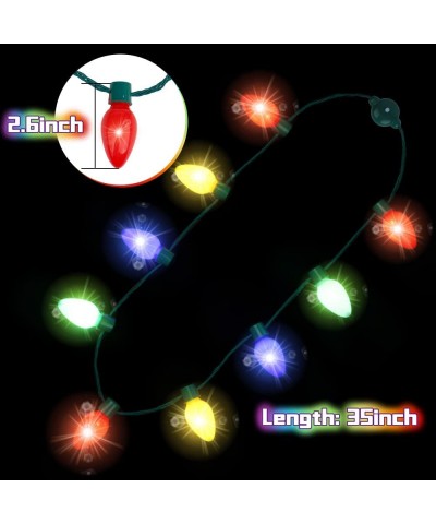 Light up Flashing Necklace Toys for Kids Glow in the Dark LED Light Bulbs for Adults Ugly Christmas Birthday Wedding Rave Car...