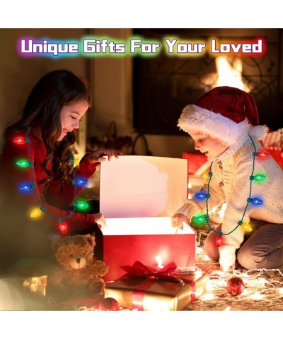 Light up Flashing Necklace Toys for Kids Glow in the Dark LED Light Bulbs for Adults Ugly Christmas Birthday Wedding Rave Car...