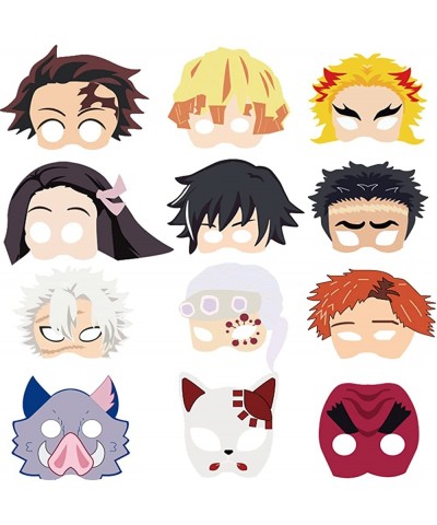 12Pcs Felt Masks for Demon Slayer Birthday Party Supplies Felt Masks for Demon Birthday Party Replacement nature (XY-228) $29...