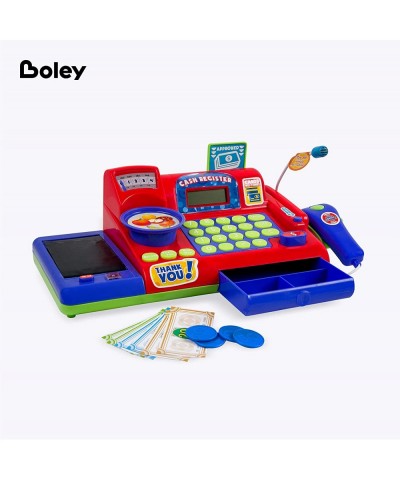 Red Toy Cash Register Playset - 19pc Kids Toy Cash Register with Scanner and Toy Credit Card Reader $68.75 Money & Banking Pl...