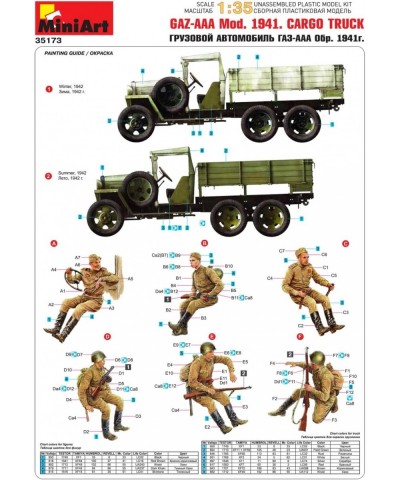 1:35 Scale GAZ-AAA Cargo Truck Mod. 1941" Plastic Model Kit $90.73 Kids' Play Armored Fighting Vehicles