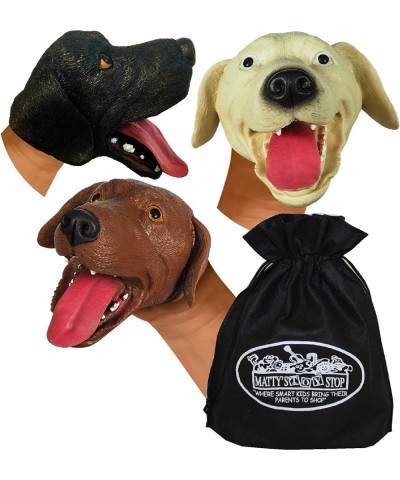 Dogs Stretchy Hand Puppets Brown Beige (Tan) & Black Gift Set Bundle with Exclusive Matty's Toy Stop Storage Bag - 3 Pack $60...