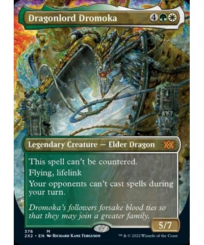 Magic: the Gathering - Dragonlord Dromoka (376) - Borderless - Double Masters 2022 $16.69 Trading Cards & Accessories