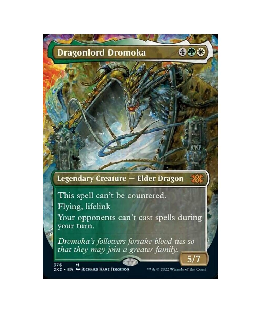 Magic: the Gathering - Dragonlord Dromoka (376) - Borderless - Double Masters 2022 $16.69 Trading Cards & Accessories