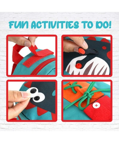 Busy Board for Toddlers 7x6 Inches Dinosaur Mini Backpack for Boys and Girls Educational and Montessori Learning Preschool To...