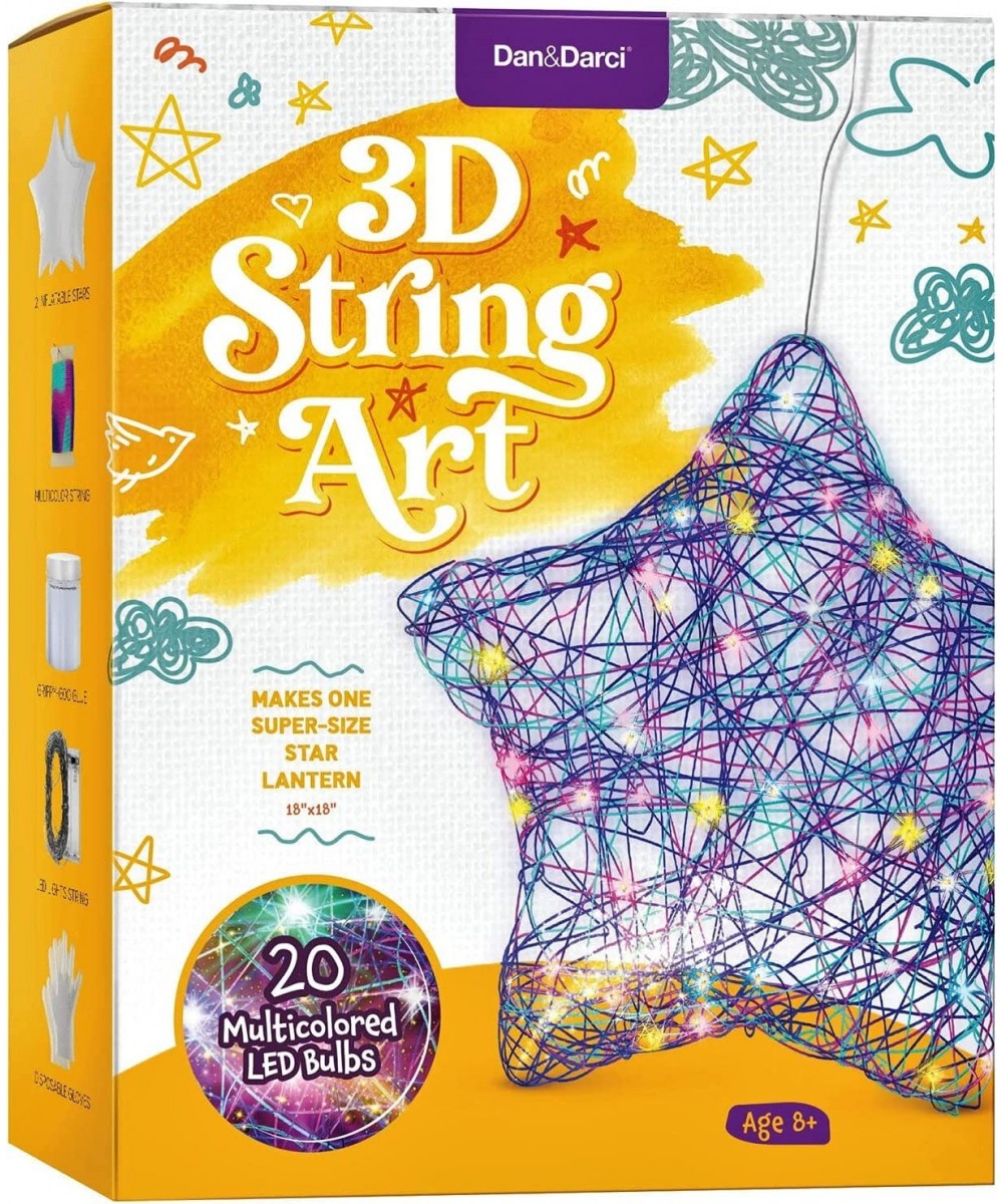 3D String Art Kit for Kids - Makes a Light-Up Star Lantern with 20 Multi-Colored LED Bulbs - Kids Gifts - Crafts for Girls an...