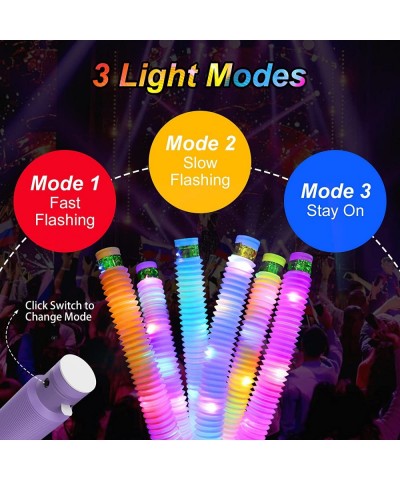 Light Up Pop Fidget Tubes Party Favors for Kids 12 Pack Glow in The Dark Party Supplies Toddler Sensory Toys Large Glow Stick...