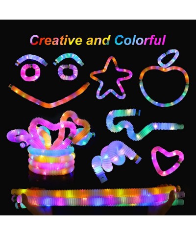 Light Up Pop Fidget Tubes Party Favors for Kids 12 Pack Glow in The Dark Party Supplies Toddler Sensory Toys Large Glow Stick...