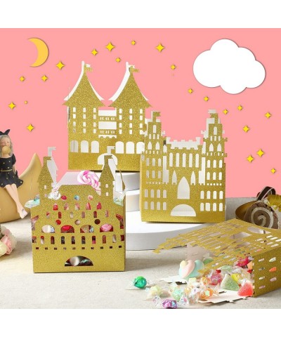 24 Pieces Princess Birthday Party Decorations Gold Castle Box Princess Gold Castle Table Centerpiece Glitter Princess Theme P...