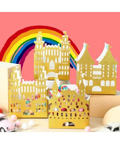 24 Pieces Princess Birthday Party Decorations Gold Castle Box Princess Gold Castle Table Centerpiece Glitter Princess Theme P...