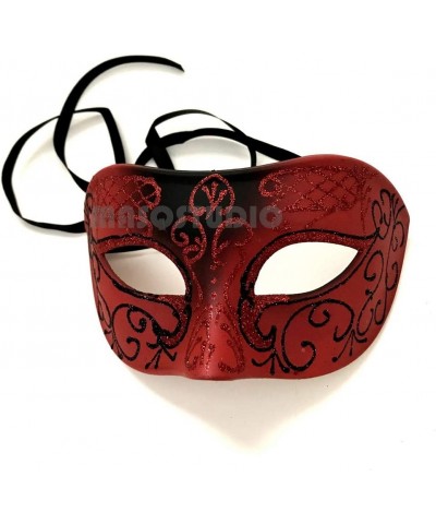 Couple Red Masquerade Feather Netting Mask Pair Costume Carnival Party (Male mask Only) $26.94 Kids' Dress-Up Accessories