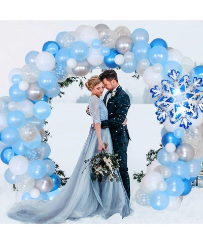 93 Pcs Snowflake Balloon Garland Arch Kit Winter Baby Shower Decorations Ice Princess Birthday Party Supplies Wedding Christm...