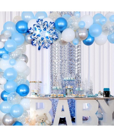 93 Pcs Snowflake Balloon Garland Arch Kit Winter Baby Shower Decorations Ice Princess Birthday Party Supplies Wedding Christm...