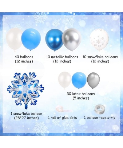 93 Pcs Snowflake Balloon Garland Arch Kit Winter Baby Shower Decorations Ice Princess Birthday Party Supplies Wedding Christm...