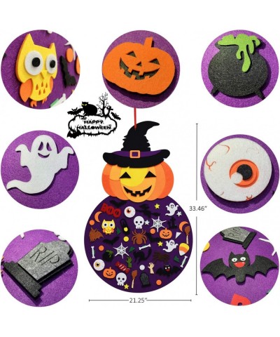 DIY Halloween Felt Pumpkin Witch Hanging Decor for Kids Felt Crafts and Kits Adhesive Ornaments Halloween Party Favor Decorat...