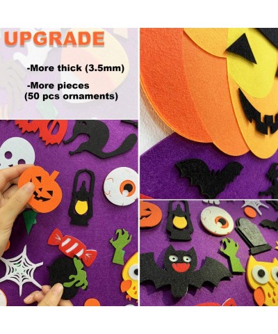 DIY Halloween Felt Pumpkin Witch Hanging Decor for Kids Felt Crafts and Kits Adhesive Ornaments Halloween Party Favor Decorat...