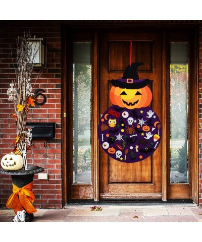 DIY Halloween Felt Pumpkin Witch Hanging Decor for Kids Felt Crafts and Kits Adhesive Ornaments Halloween Party Favor Decorat...