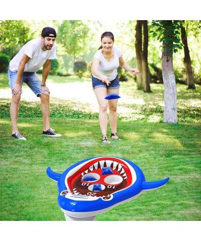 Inflatable Pool Floats Toys Games Shark Swimming Pool Toys for Kids Floating Cornhole Pool Ring Toss Game Fun Summer Water Fl...