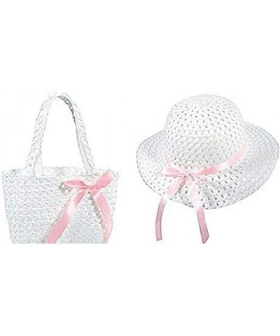 Happy Fun Girls Hat Purse Set Ribbon Tea Party Dress Up White $39.00 Kids' Dress-Up Accessories