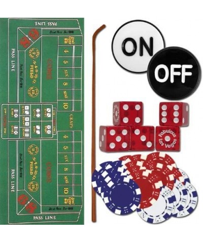 Deluxe Home Craps Set with Bonus Deck of Cards - Includes Felt Dice Stick Dice Cup Dice Chips & Button! $126.33 Casino Equipment